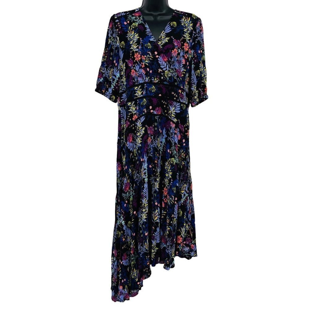 Soft Surroundings Women's Florencia Floral Dress‎ Size 10  asymmetrical Fishtail